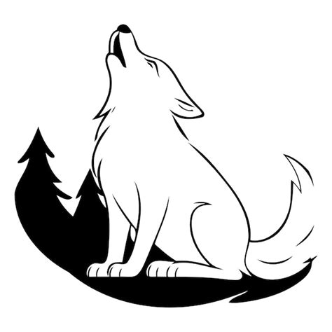 Ilustraci N Vectorial De Un Lobo En El Bosque Sobre Un Fondo Blanco