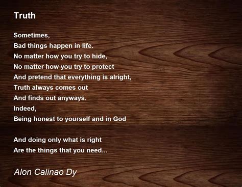 Truth Poem By Alon Calinao Dy Poem Hunter