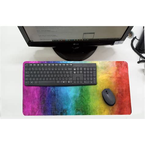 Mouse Pad Desk Pad Grande 30x70cm Linha Arco íris Shopee Brasil