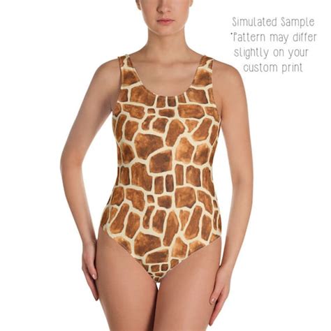 Giraffe Pattern Bikini Swimsuit Bathing Suit Women S Etsy