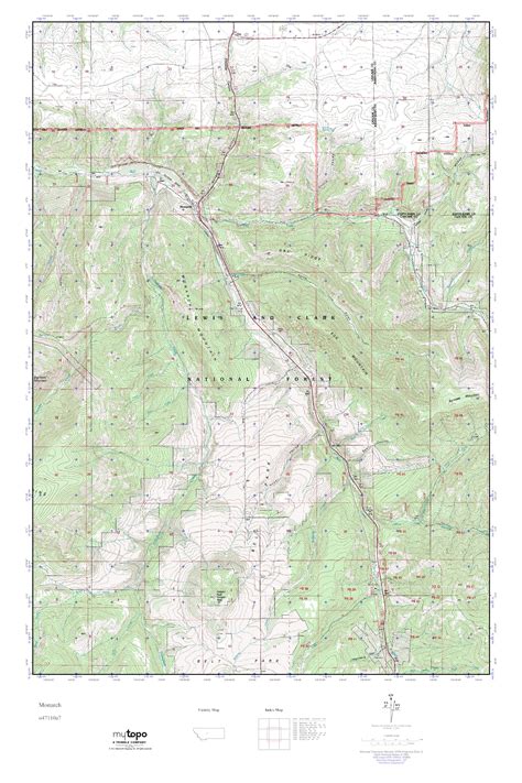 MyTopo Monarch Montana USGS Quad Topo Map