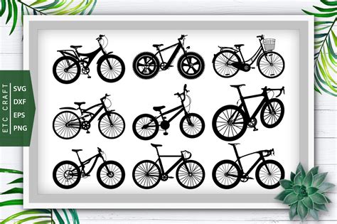 Cycle Svg Cut Files Bicycle Silhouette Bundle Crella