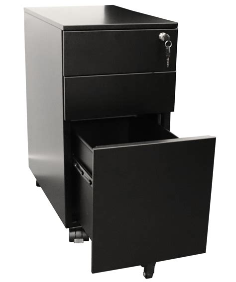 Black Slimline Mobile Pedestals Giant Office Furniture