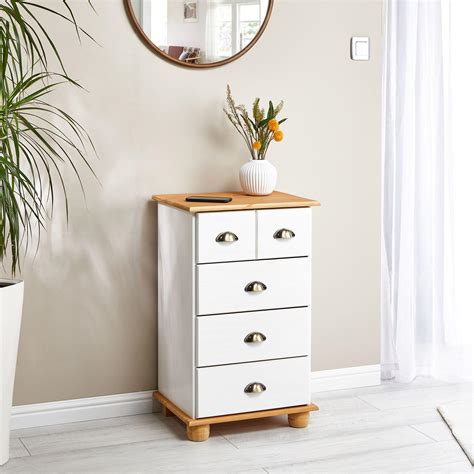 Commode Colmar Chiffonnier Apothicaire Rangement Avec Tiroirs En Pin