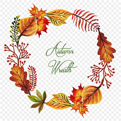 Autumn Wreath Watercolor Vector Hd Png Images Watercolor Autumn Wreath