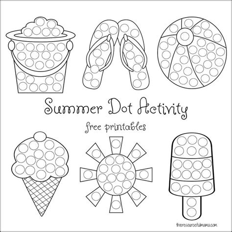 Summer Dot Activity {free Printables} Summer Preschool Crafts Preschool Crafts Do A Dot