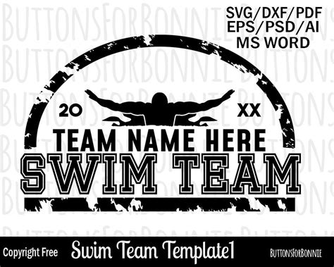 Swim Team Svg Template Swim Mom Svg Swim Shirt Svg Cut Etsy