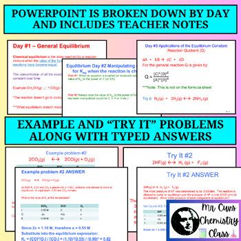 Advanced Placement Ap Chemistry Equilibrium Unit Bundle Test Lessons