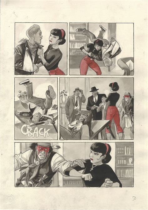 Marini Original Illustration Noir Burlesque Page Watercolor