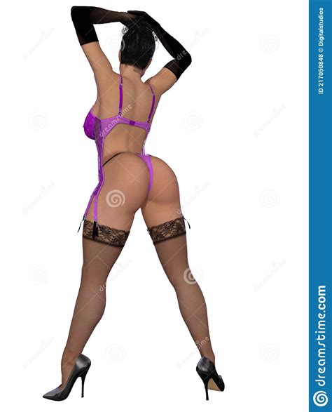 Curvy Model With Lingerie Stock Illustration Illustration Of Rendering