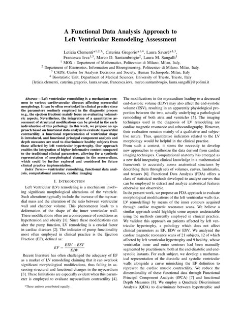 Pdf A Functional Data Analysis Approach To Left Ventricular