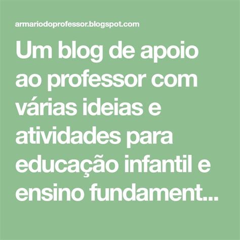 Um Blog De Apoio Ao Professor V Rias Ideias E Atividades Para