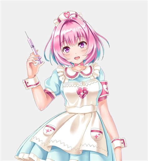 2k Free Download Yumemi Riamu The Idolmaster Cinderella Girls Nurse Outfit Pink Hair Anime