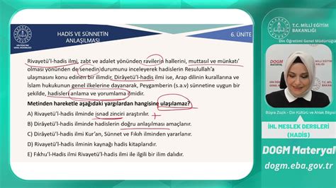 Hadis ve Sünnetin Anlaşılmasını Konu Edinen Geleneksel Hadis İlimleri