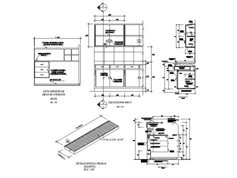 Bathroom Wooden Cabinet Elevation Section Plan And Carpentry Details