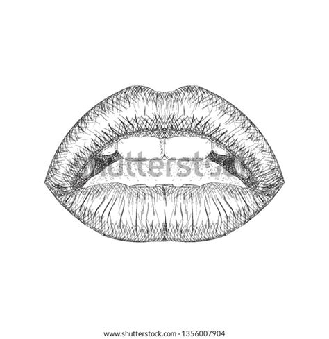 Female Lips Illustration Hand Drawn Style Stock Vector Royalty Free