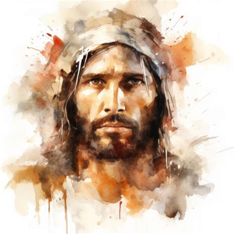 El Rostro De Jesús En Acuarela Foto Premium