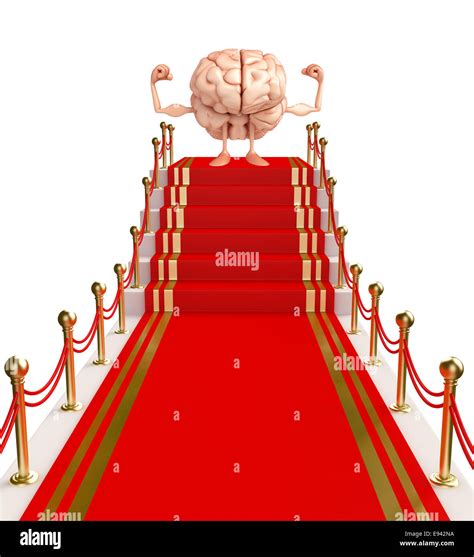 Cartoon character of brain with red carpet Stock Photo - Alamy