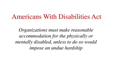 Ppt Americans With Disabilities Act Powerpoint Presentation Free