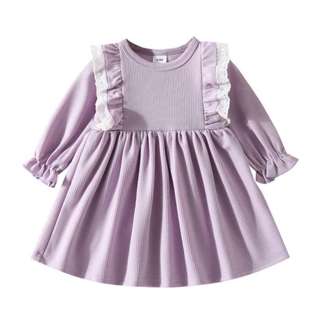 Baby Children Clothes Toddler Girls Dress Winter Long Sleeve Ruffles ...