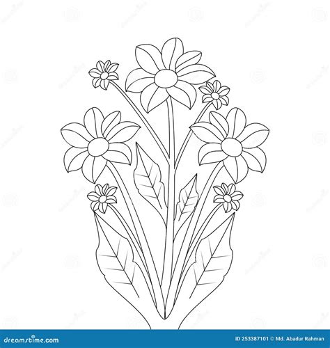 Doodle Flower Line Drawing Decorative Handmade Beautiful Clipart Design