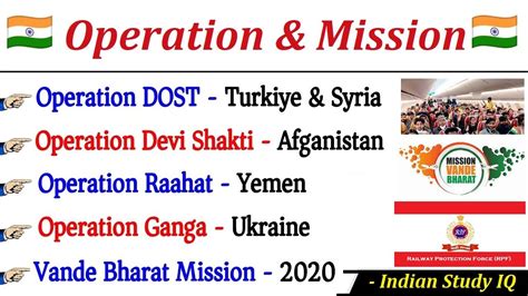 Important Operation And Missions In India For Ias Upsc Ssc Rrb Rrc Ibps