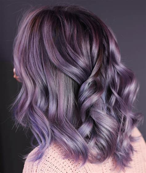 Purple Highlights Light Brown Hair