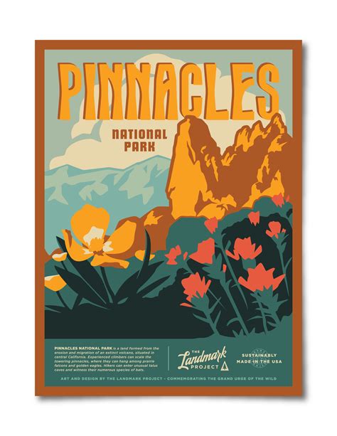 Pinnacles National Park Poster The Landmark Project