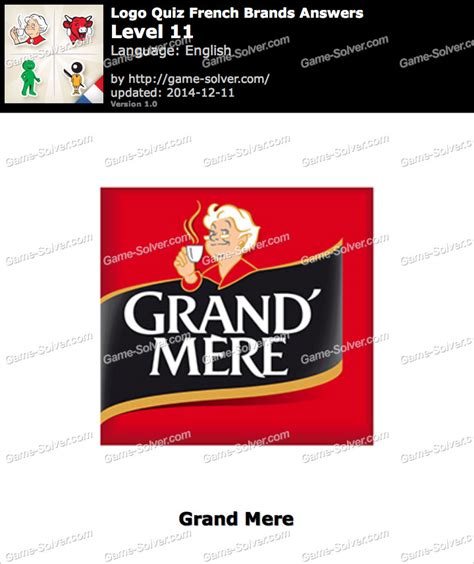 Logo Quiz French Brands Niveau 11 • Game Solver