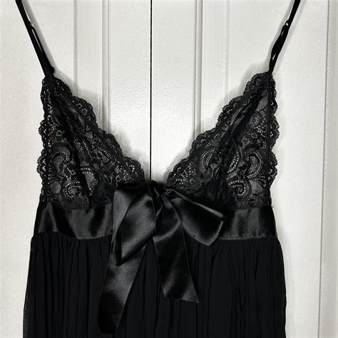 Black Lacey Bow Tie Lingerie Dress Super Cute And A Depop