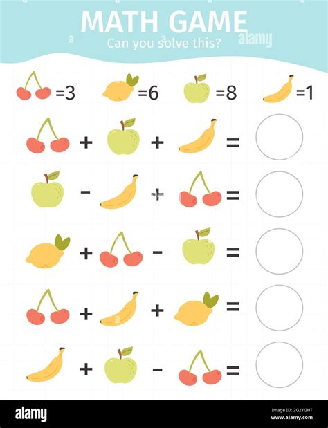 Mathematical Kids Game Children Educational Addition And Subtraction