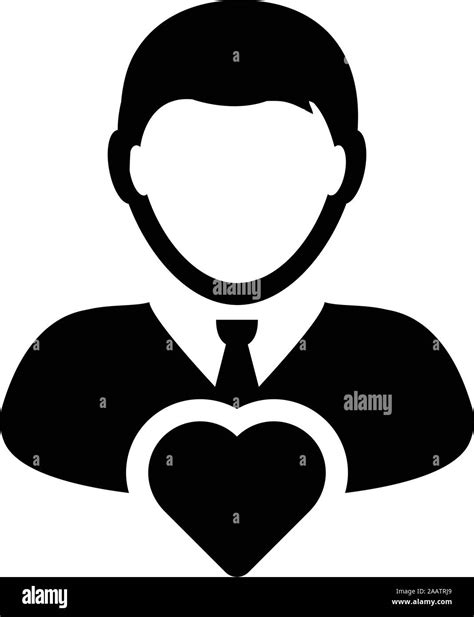 Patient Icon Vector Male User Person Profile Avatar With Heart Symbol