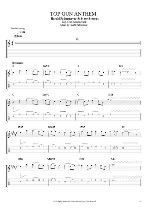 Top Gun Anthem Tab by Harold Faltermeyer (Guitar Pro) - Guitars, Bass & Backing Track | mySongBook