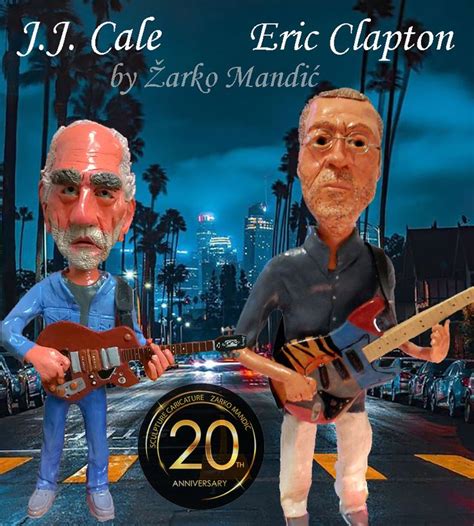 J J Cale and Eric Clapton by Žarko Mandić Caricature Eric clapton