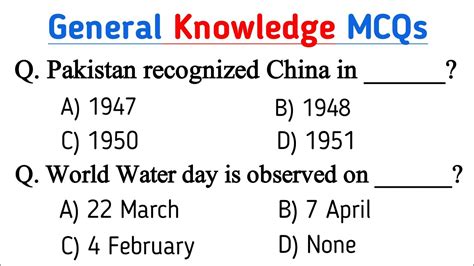 General Knowledge Mcqs Most Repeated Mcqs From Past Paper