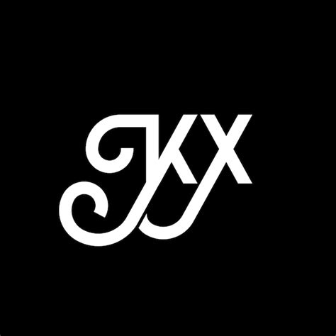 Dise O Del Logotipo De La Letra Kx En Fondo Negro Kx Iniciales