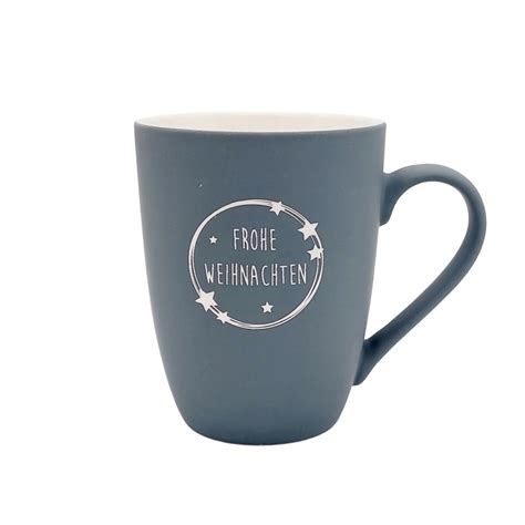 Soft Touch Tasse Grau Frohe Weihnachten Klenkdesign Shop