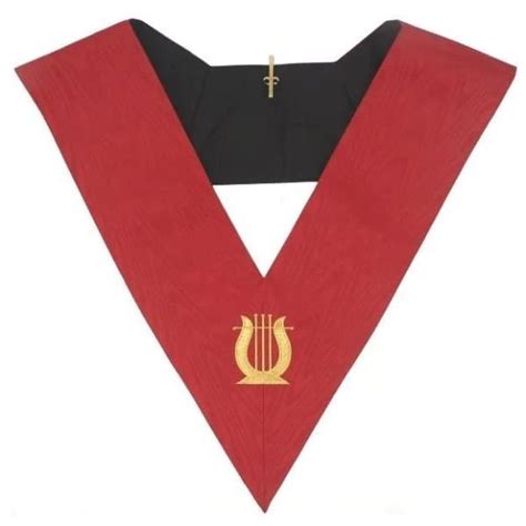 MUSICIAN 18TH DEGREE SCOTTISH RITE COLLAR RED MOIRE Smart Regalia