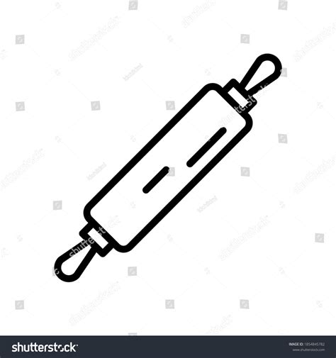 Rolling Pin Outline Simple Vector Icon Stock Vector (Royalty Free ...