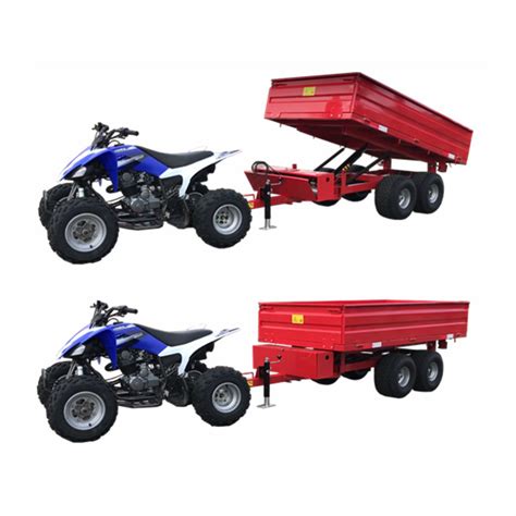 Atv Dump Trailer Farm Transporting Tractor Hydraulic Tipping Trailer With Power Unit China