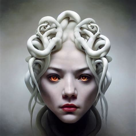 Albino Medusa Realistic Creative Conceptual Art Midjourney OpenArt