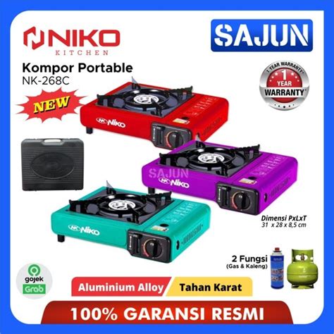 Jual Niko Kompor Gas Portable 2 In 1 Nk268C Nk 268C Shopee Indonesia