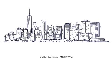 New York City Skyline Illustration Vector Stock Vector (Royalty Free ...