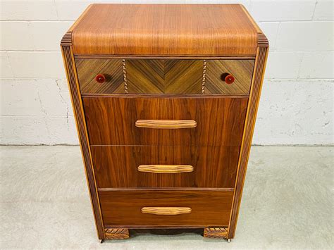 Art Deco Waterfall Style Tall Dresser At 1stDibs Waterfall Furniture