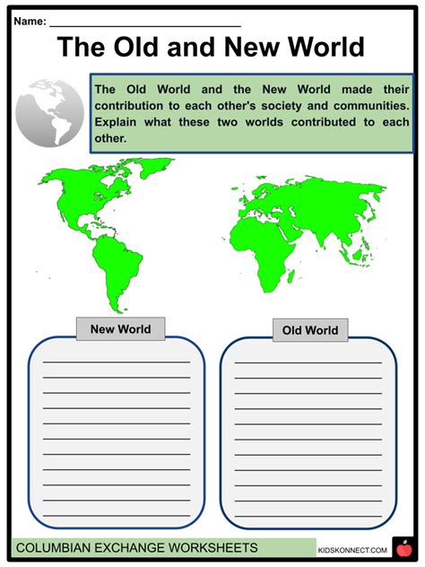 Columbian Exchange Worksheets Columbian Exchange Reading Comprehension
