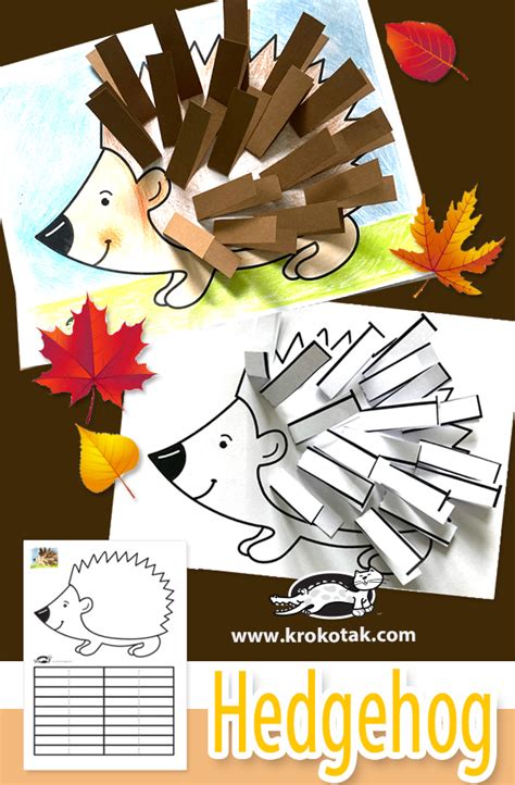 Krokotak Hedgehog Animal Crafts For Kids Preschool Crafts Fall