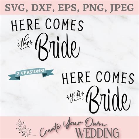 Here Comes The Bride Svg Ring Bearer Svg Bride Sign Svg Here Comes