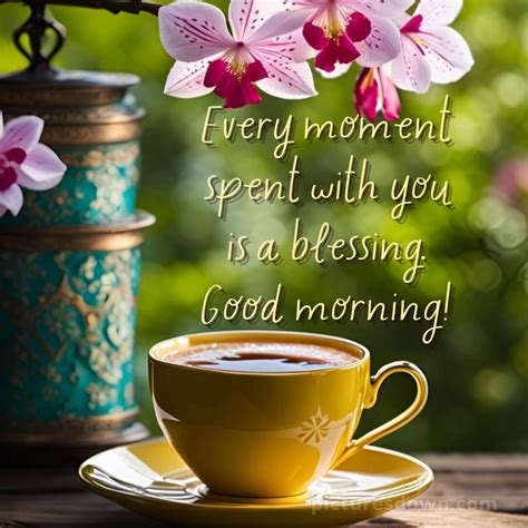 Romantic Good Morning Message Yellow Cup Picturesdown