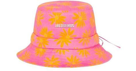 Jacquemus Gadjo Bucket Hat In Print Orange Pink Flowers Pink Lyst UK