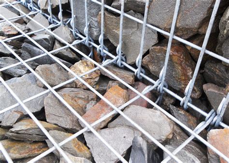 Galvanized Wire Mesh Stone Retaining Wall 30 60 Mm Wire Diameter